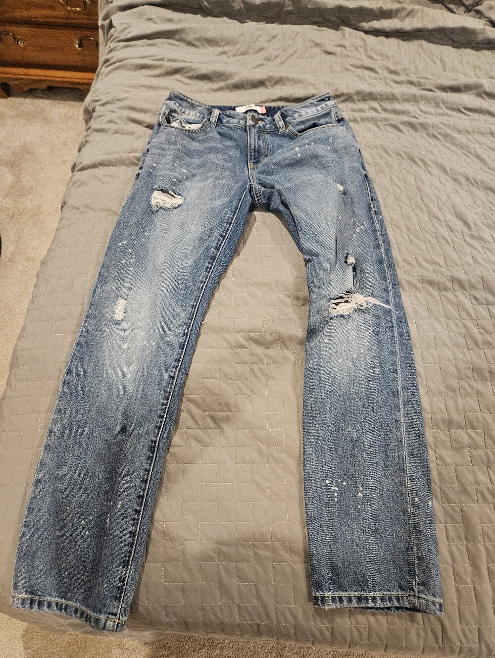 Cabii 100% Boyfriend Light Blue Distressed Jeans Size 2